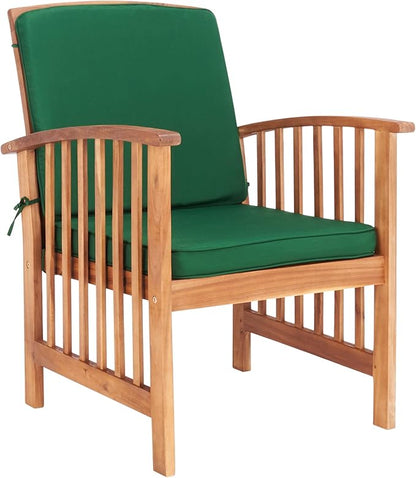 SAFAVIEH Outdoor Collection Rocklin Natural/ Green Cushion 4-Piece Conversation Patio Set