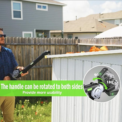 Cordless Leaf Blower, 2 x 21V 4.0Ah Battery and Charger, 3 Speed Mode, 160 MPH 180CFM Lightweight Battery Powered Leaf Blower for Lawn Care, Patio, Yard, Sidewalk,Snow Blowing
