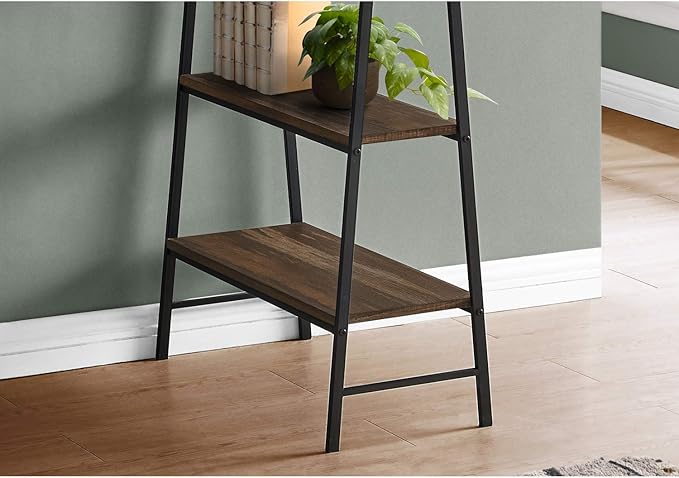 Monarch Specialties 7525 Computer Desk, Home Office, Laptop, Storage Shelves, 48" L, Work, Metal, Laminate, Black, Contemporary, Modern Desk-48, 47.25" L x 23.75" W x 30" H, Brown Reclaimed Wood-Look