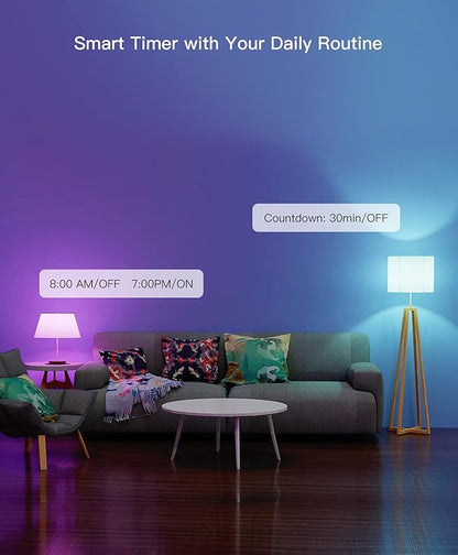 TREATLIFE Smart Light Bulbs, UL Certified WiFi Bluetooth Color Changing Light Bulb, A19 LED Smart Bulb Works with Alexa & Google Home, 60W Equivalent 800 Lumen, for Smart Home Lighting