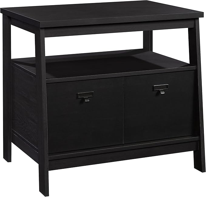 Sauder Trestle Lateral File, L: 32.28" x W: 24.49" x H: 29.41", Raven Oak Finish