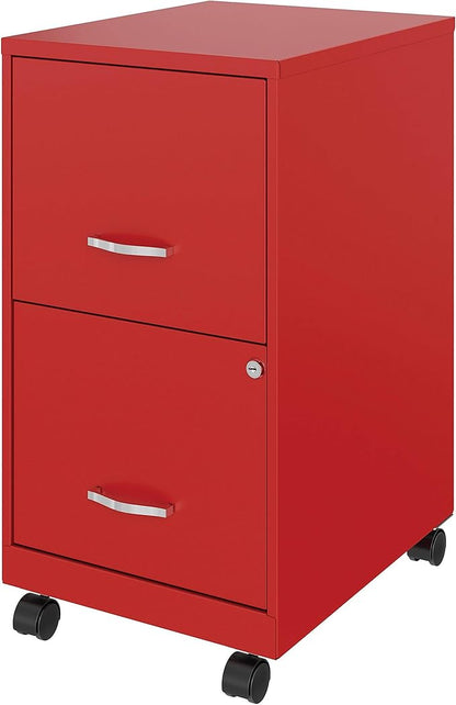 LYS SOHO File/File Mobile File Cabinet, Red