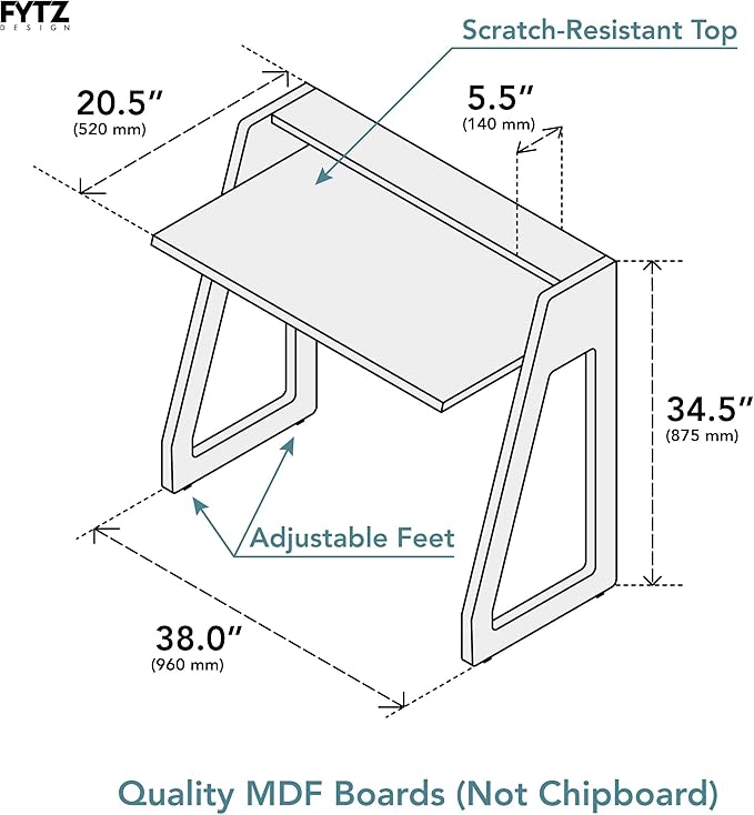 Computer Desk for Bedroom, Office & Small Spaces - Writing Desk Ideal for Students, Kids, Adults - Modern Design Compact Desk with Display Shelf