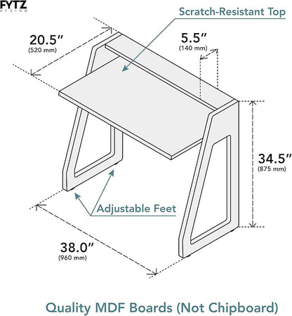 Computer Desk for Bedroom, Office & Small Spaces - Writing Desk Ideal for Students, Kids, Adults - Modern Design Compact Desk with Display Shelf