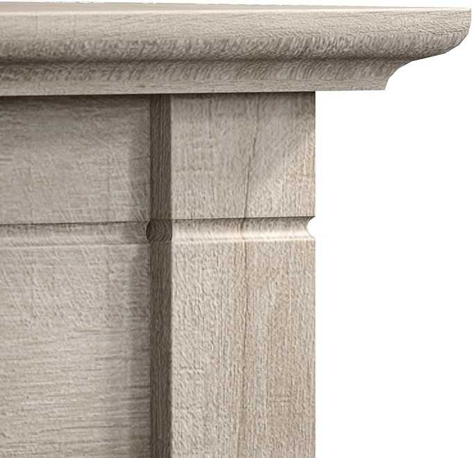 Bush Furniture Key West 60W L Shaped Desk with 2 Drawer Mobile File Cabinet in Washed Gray
