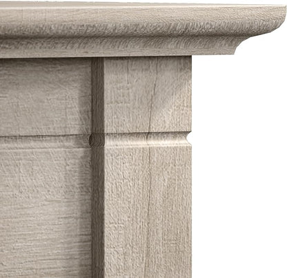 Bush Furniture Key West 60W L Shaped Desk with 2 Drawer Mobile File Cabinet in Washed Gray