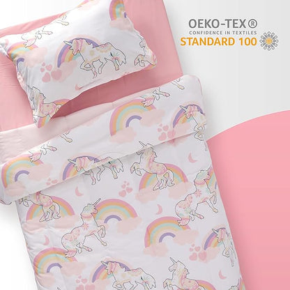 SLEEP ZONE Kids Twin Bedding Comforter Set - Super Cute & Soft Kids Bedding 5 Pieces Set with Comforter, Sheet, Pillowcase & Sham (Pink Unicorn)
