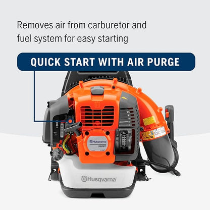Husqvarna 360BT Gas Leaf Blower, 65.6-cc 3.81-HP 2-Cycle Backpack Leaf Blower with 890-CFM, 232-MPH, 30-N Powerful Clearing Performance and Load-Reducing Harness