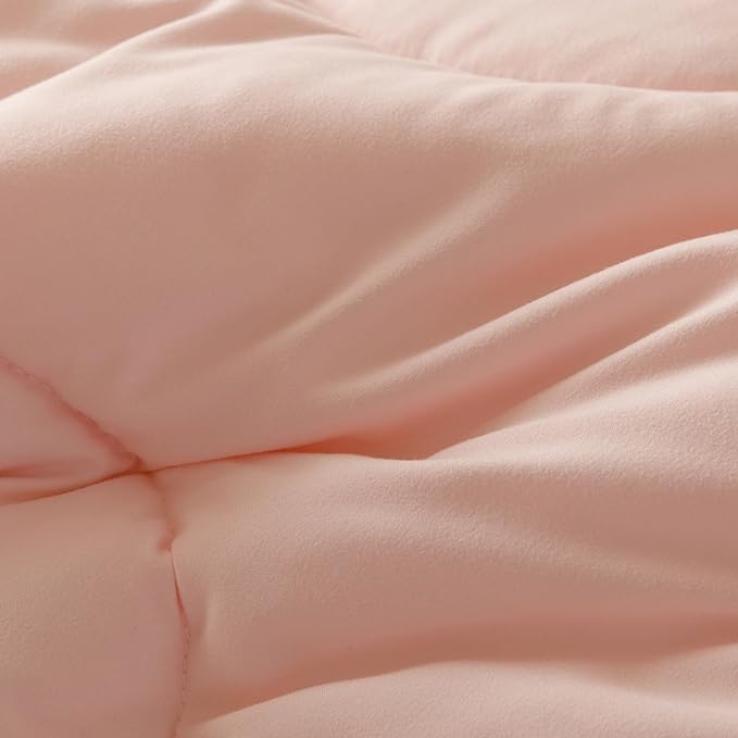 Pink Flower Comforter Queen Pink Sunflower Print Bed Queen Comforter Set 3 Pieces Dark Pink Floral Comforter Set for Women Girls Bedroom Decor All Season Hotel Quality Comforter Set