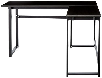 ZINUS Luke 53 Inch Black Metal Corner Desk / L-Shaped Computer Desk / Office Desk / Easy, Bolt Free Assembly