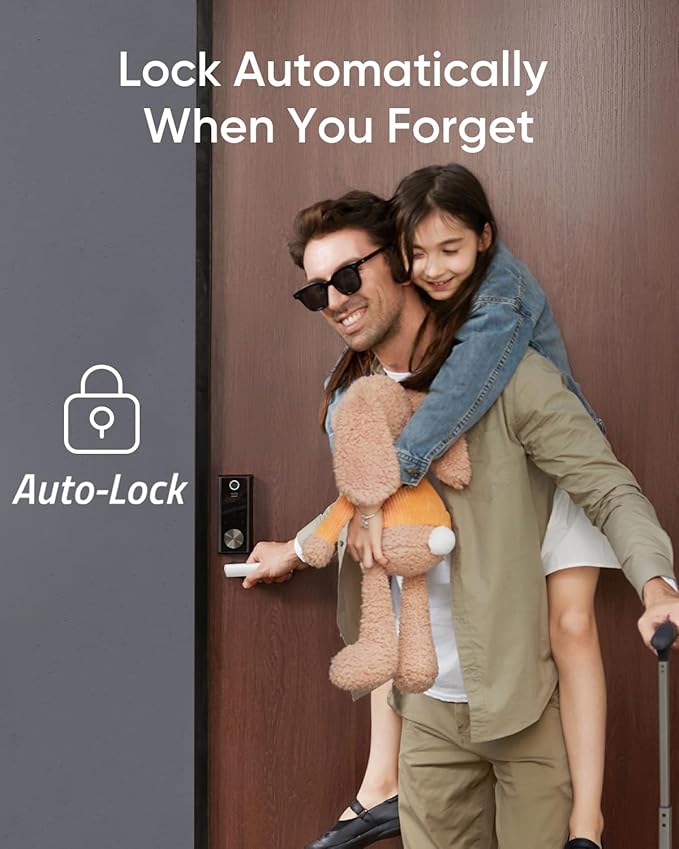 eufy Security Smart Lock S230, Keyless Fingerprint Lock for Front Door, Easy Installation, Built-in Wi-Fi, Reliable App for Remote Access, One-Year Battery Life, BHMA Certified, IP65 Weatherproof