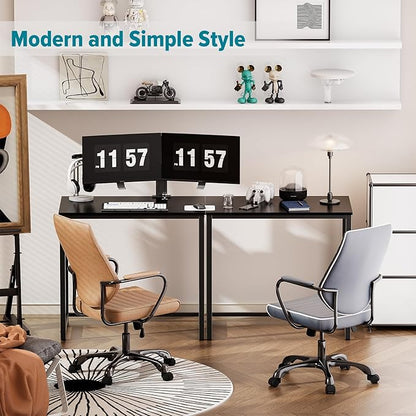SINPAID Small Computer Desk 31.5 inches Desk for Small Spaces Sturdy Home Office Desk Modern Gaming Desk Study Writing Laptop Table, Black Desk