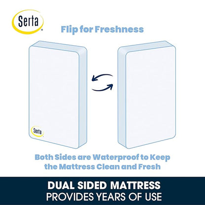 Delta Children Bentley S Series 4-in-1 Crib, Black Cherry Espresso + Serta Perfect Slumber Dual Sided Recycled Fiber Core Crib and Toddler Mattress (Bundle)