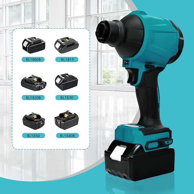 Compressed Air Duster Machine for Makita, Cordless Brushless Inflator Cleaner Duster Leaf Blower, for Cleaning dust, Hair,Inflating Swimming Pools and Inflatable beds, Vacuum Compression