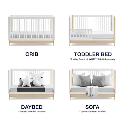 GAP babyGap Tate 4-in-1 Convertible Crib - Greenguard Gold Certified, Bianca White/Natural
