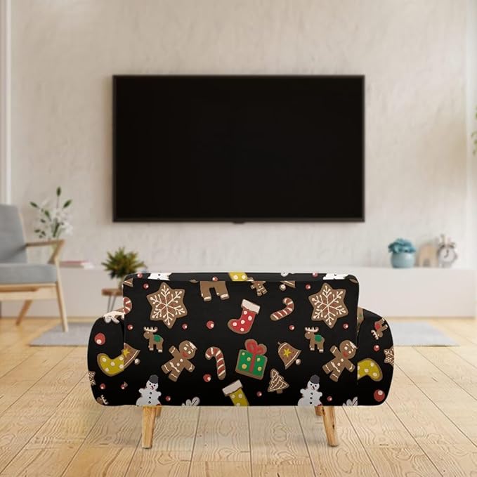 FKELYI Christmas Decorations Indoor Furniture Protector Easy Going Stretch Sofa Slipcover Non-Slip Sofa Slipcovers Washable Sofa Couch Cover L