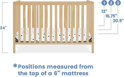 Delta Children Heartland 4-in-1 Convertible Crib, Natural