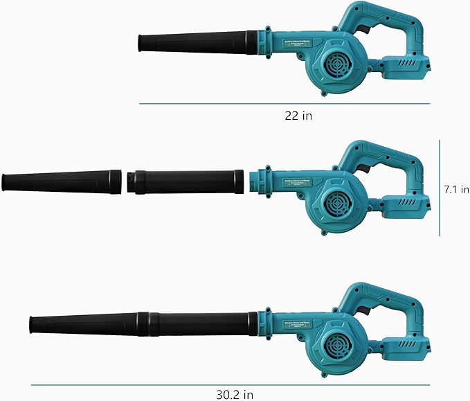 Yard Blowers Battery Powered Cordless Air Blower Battery Operated Blowers for Lawn Care Sopladora De Hojas Lawn Blower +Lengthen Tube(Naked Tool,No Battery Included)