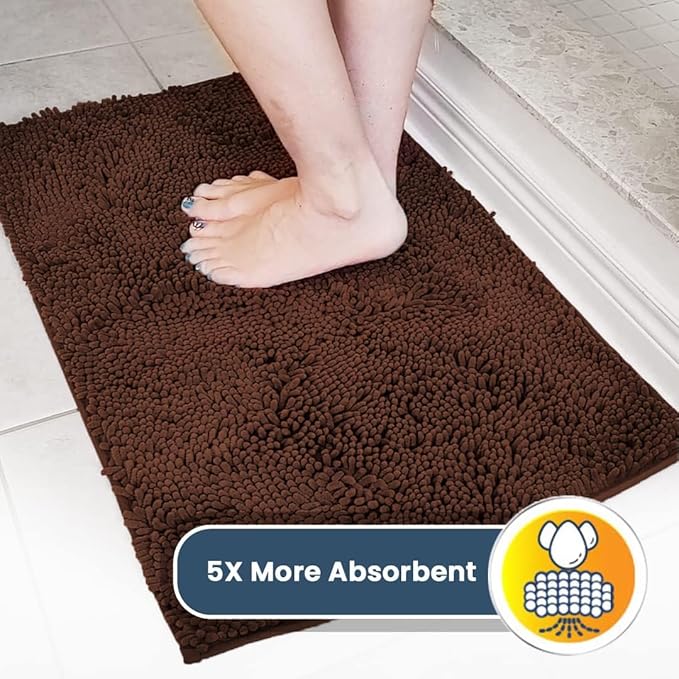 Muddy Mat® Shown on TV – Super Absorbent Microfiber Dog Door Mat for Muddy Paws, Non-Slip Washable Pet Rug, Quick Dry Chenille Entryway Carpet, Machine Washable Indoor Outdoor mat, Brown 35"x24"