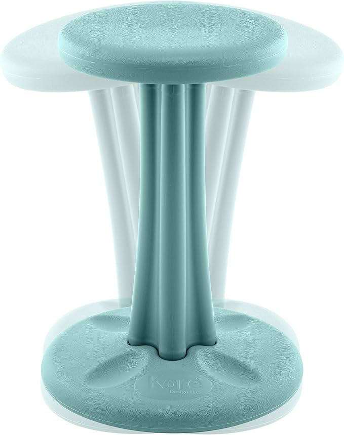 Kore Kids Pre-Teen Wobble Chair - Flexible Seating Stool for Classroom, Home & School, ADD/ADHD - Made in The USA - Age 10-11, Grade 5-6, Teal (18.7in)