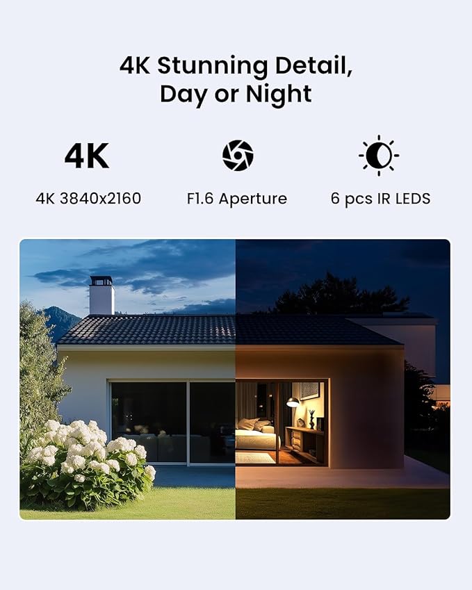 REOLINK 4K Outdoor Security Camera, 2.4/5GHz Wi-Fi 6, AI Detection, Spotlight Color Night Vision, 24/7 Recording, No Monthly Fees, Corded Wireless WiFi Security Camera, Weatherproof, Lumus Pro