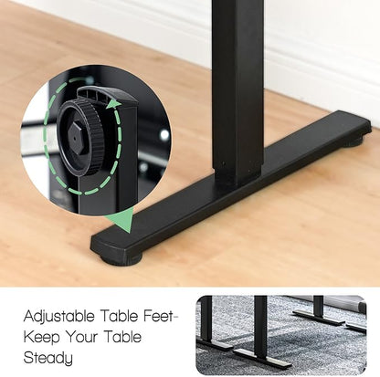 soges 63in Electric Standing Desk Ergonomic Height Adjustable Computer Desk Sit Stand Desk Home Office Desks Standing Desk, Black