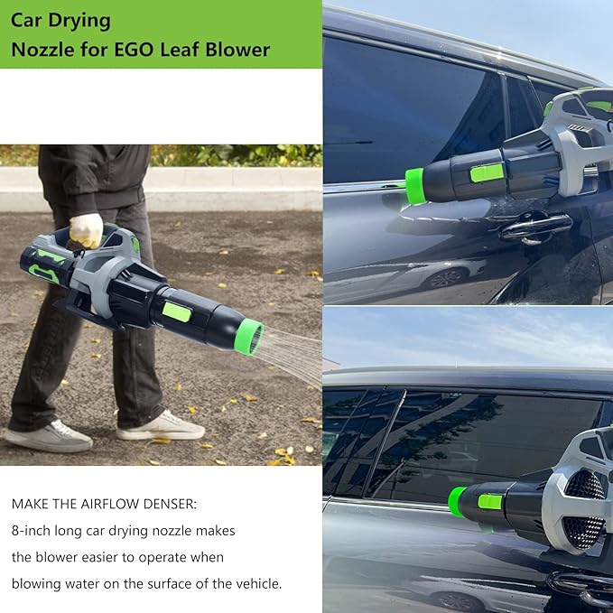 Car Drying Nozzle for EGO Power+ 530 575 580 615 650 765 Leaf Blowers, Includes 1 Leaf Blower Wall Mount Holder and 2 Mounts Battery Holders W/Hardware