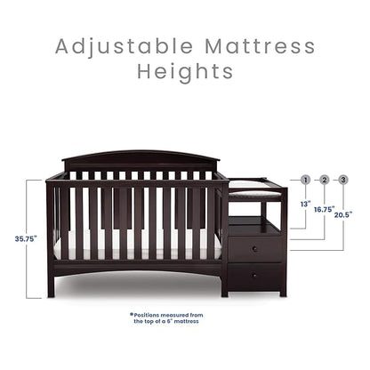 Delta Children Abby Convertible Crib and Changer, Dark Chocolate