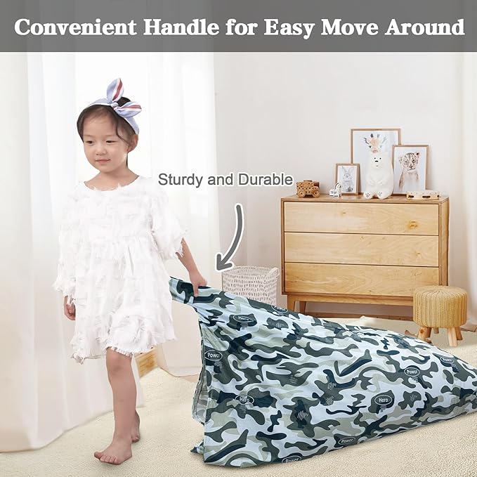 Jorbest Stuffed Animal Storage, Soccer Stuffed Animal Bean Bag Storage, Bean Bag Chair Cover for Kids, Luxury Velvet Stuffie Seat - Cover ONLY (200L/52 Gal)