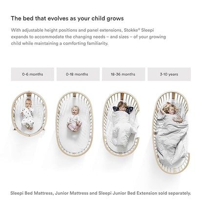 Stokke Sleepi Bed Extension, White - Convert Sleepi Mini Crib Into Sleepi Bed - Suitable for Children Up to 3 Years - Mattress Sold Separately - Extends Bed to 50 Inches
