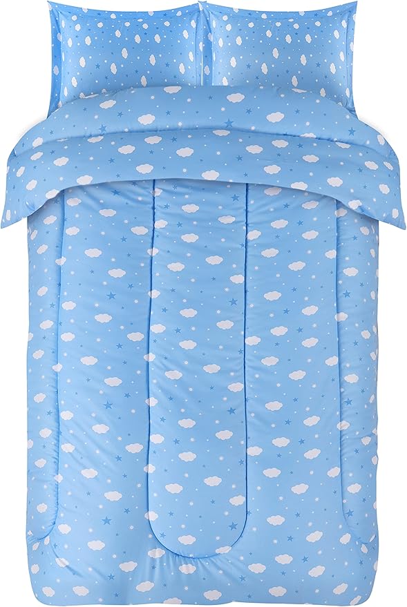 Utopia Bedding All Season Cloud Comforter Set with 2 Pillow Cases, 3 Piece Soft Brushed Microfiber Kids Bedding Set for Boys/Girls, Machine Washable (Twin)