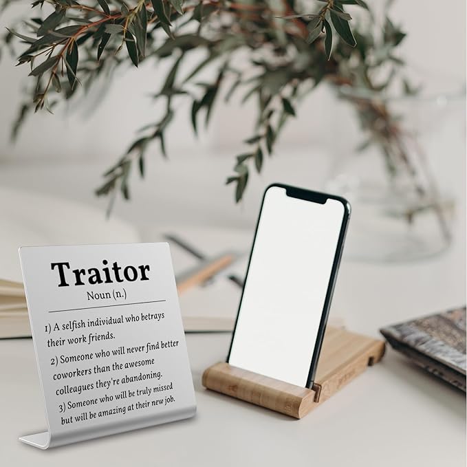 funny coworker gifts Sarcastic Farewell Gifts for Coworkers Women Work Bestie Gifts Going Away Gift for Coworkers Woman Good Luck Gifts for Leaving Colleague Farewell Signs Gift (Silver) LD15