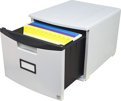 Storex 61267B01C File Cabinet, 1-Pack, Gray/Black