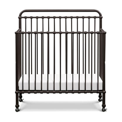 NAMESAKE Winston 4-in-1 Convertible Mini Metal Crib in Vintage Iron, Greenguard Gold Certified