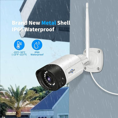 Hiseeu 5MP WiFi Security Camera System,3TB HDD, 16 Channels 8MP NVR Surveillance CCTV System Kit,Outdoor 2 Way Audio, Color Night Vision with Spotlight, 24/7 Time Record