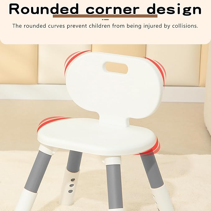 3 Level Height Adjustable Kids Chairs Plastic Preschool Chair Durable and Lightweight Child Chair with a Maximum Load Capacity of 220 pounds Suitable for Day Care, Classroom, and Home (2-Pack Grey)