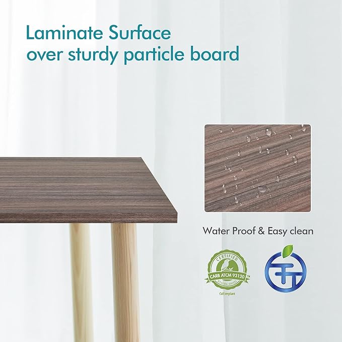 Kaboon Universal Tabletop 45.67"x23.62", Solid One-Piece Melamine Table Top, Double Desk L-Desk Floating Desk DIY, Home and Office,Eucalyptus/Dark Walnut
