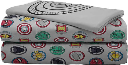 Jay Franco Marvel Avengers Pop 5 Piece Twin Size Bed Set - includes Comforter & Sheet Set - Super Soft Fade Resistant Microfiber (Official Marvel Product)