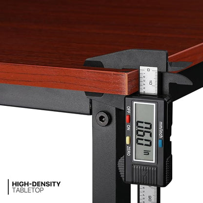 MoNiBloom Home Office Computer Desk with Storage Bag, 40" Writing Study Modern Simple Style Laptop Table, Teak Color