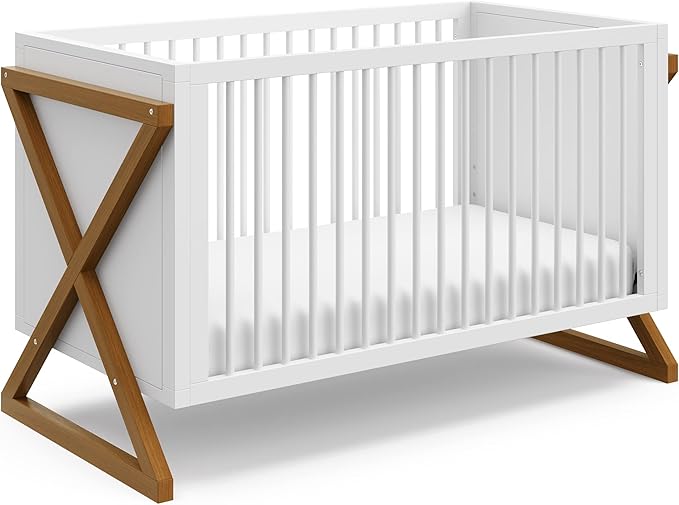 Storkcraft Equinox 3-in-1 Convertible Crib (Vintage Driftwood) Easily Converts to Toddler Bed & Daybed, 3-Position Adjustable Mattress Support Base, Modern Two-Tone Design for Contemporary Nursery