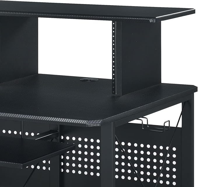 Acme Furniture Metal and Wooden Music Desk with Wheels, Black