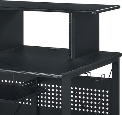 Acme Furniture Metal and Wooden Music Desk with Wheels, Black