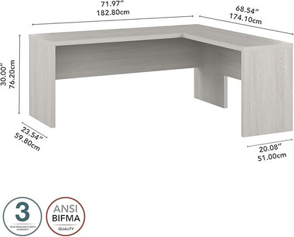 Bush Business Furniture Echo L Shaped Computer Desk, 72W, Gray Sand