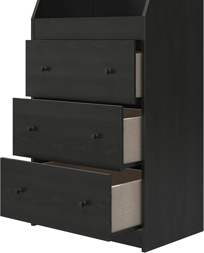 Ameriwood Home The Loft 3 Drawer Dresser, Black Oak