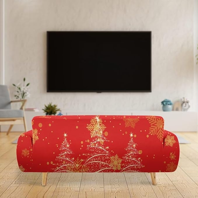 FKELYI Easy Going Stretch Sofa Slipcover Christmas Tree Sofa Couch Cover Washable Sofa Slipcovers Comfortable Furniture Protector XL