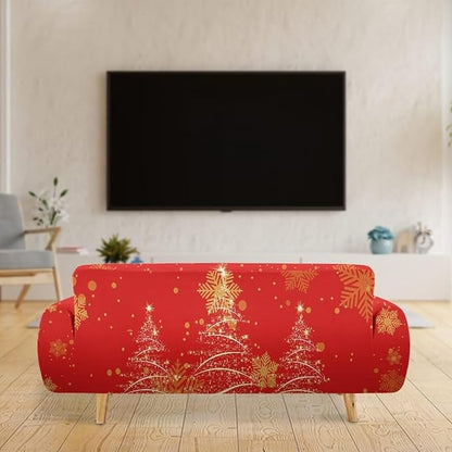 FKELYI Easy Going Stretch Sofa Slipcover Christmas Tree Sofa Couch Cover Washable Sofa Slipcovers Comfortable Furniture Protector XL