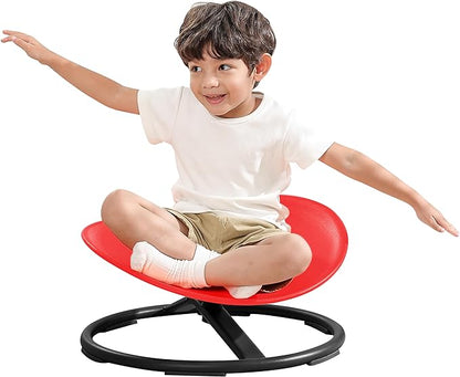 Sensory Toys for Kids Autism Sensory Products Sit and Spin Autism Toys Sensory Chair Spinning Chair ADHD Chair Swivel Chair Training Body Coordination (Red)