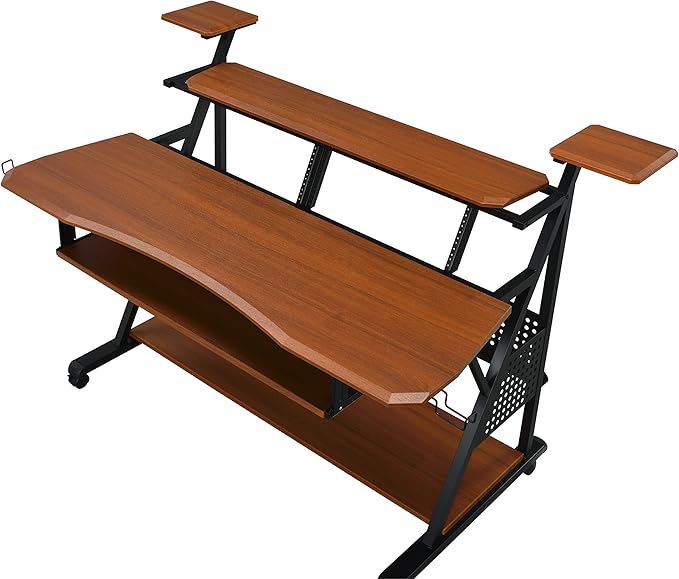 NicBex Laik-DW-00056-DX Desks, 67" W x 38" D x 42" H, Cherry