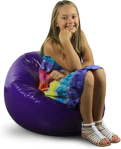 Wet Look Vinyl Bean Bags, Jr Child, Grape
