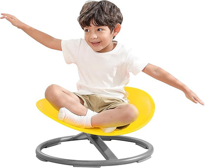 Spinning Chair for Kids Autism Sensory Products Sit and Spin Autism Toys Sensory Chair ADHD Chair Swivel Chair Training Body Coordination (Yellow)
